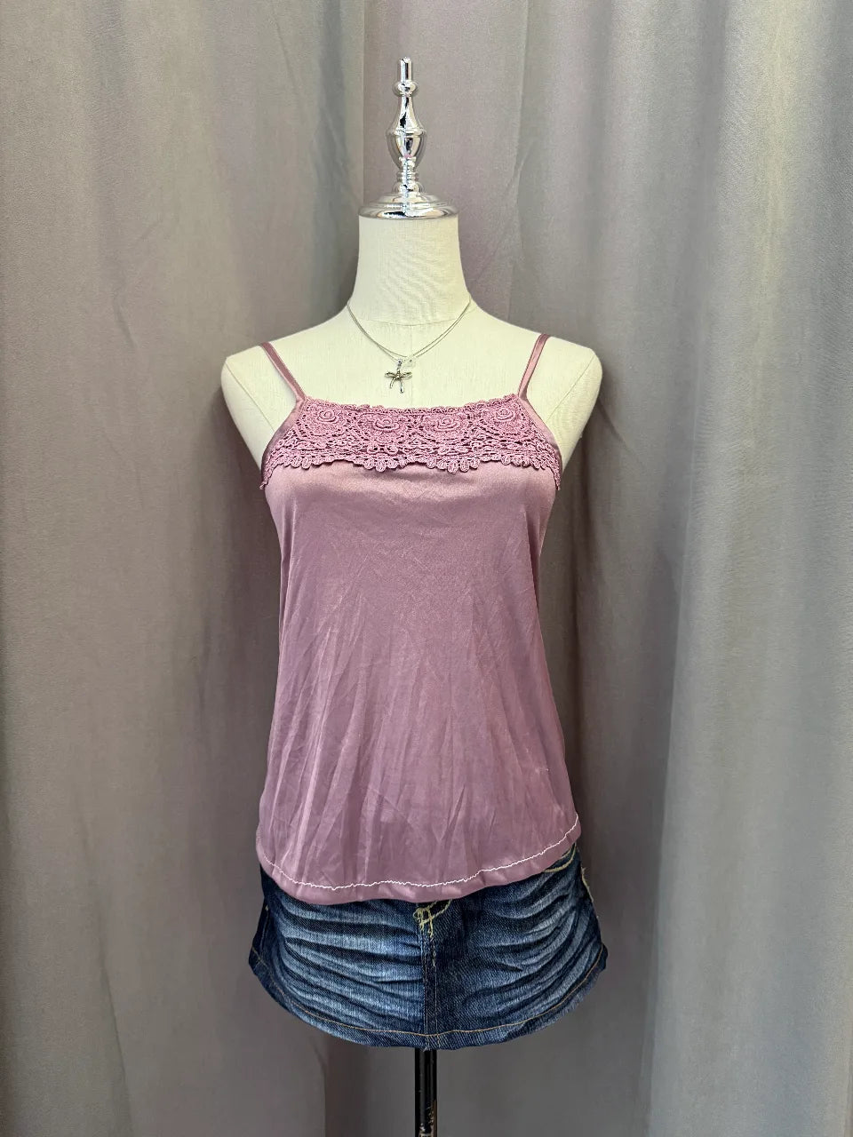 Pink Satin Cami 1