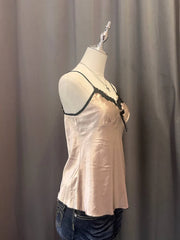 Pink Satin Cami with Black Details 2