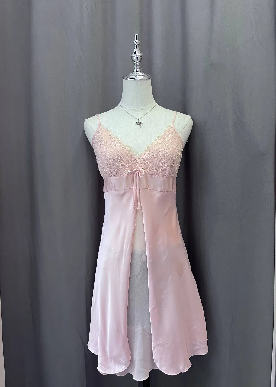 pink silk dress 1