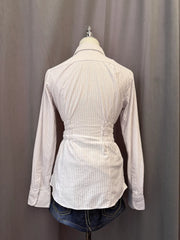 Pink Striped Reworked Long Sleeve Blouse 3