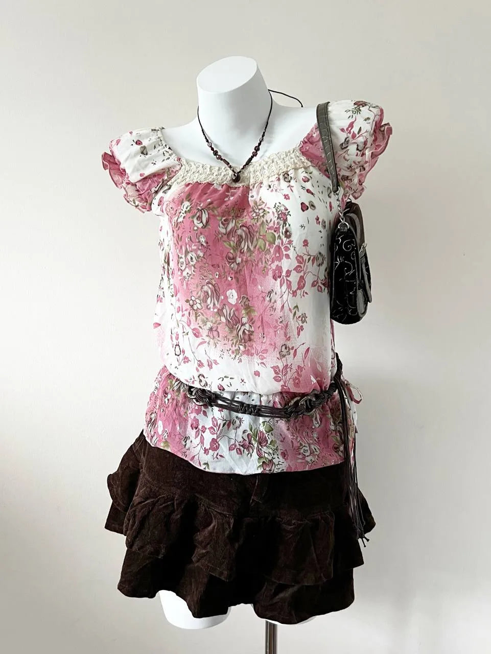 Pink Watercolor Floral Loose Fit Blouse 1