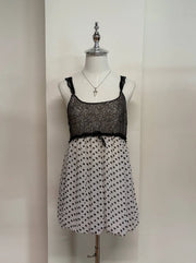 Polka Dot Sequinned with Lace Straps Cami 1