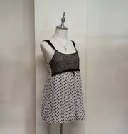 Polka Dot Sequinned with Lace Straps Cami 2