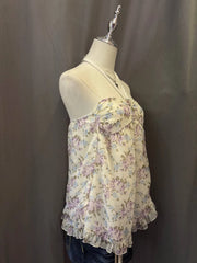 Purple and Blue Floral Print Reworked Halter 2
