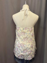 Purple and Blue Floral Print Reworked Halter 3