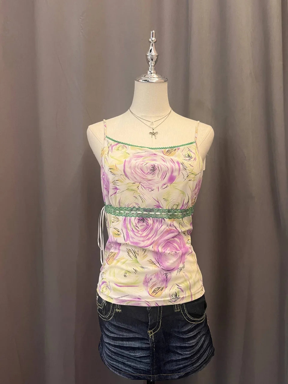 Purple and Green Printed Cami 1