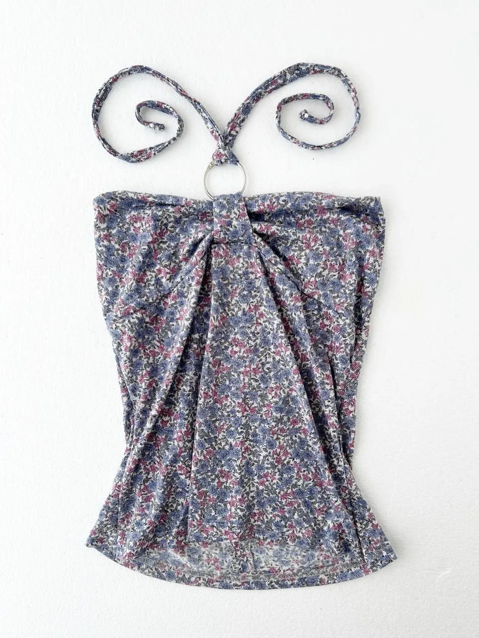 Purple Faded Florals Halter 1