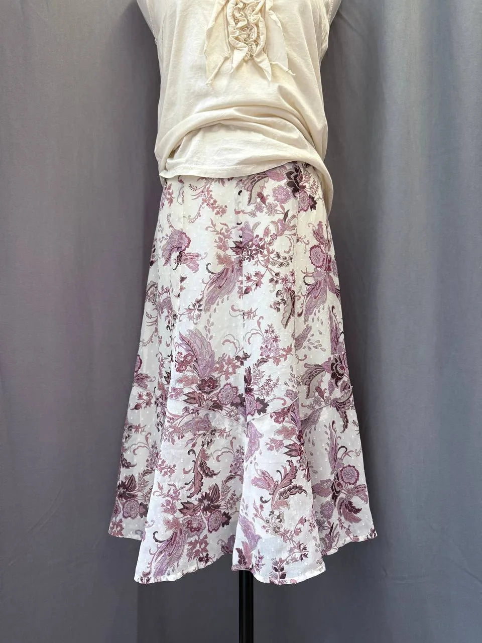 Purple Floral Midi Skirt 1