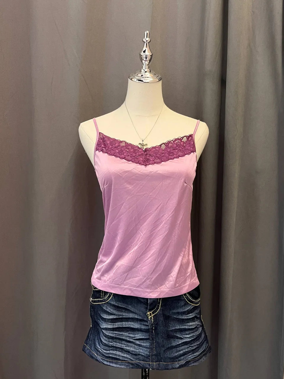 Purple Lace Hem Cami 1