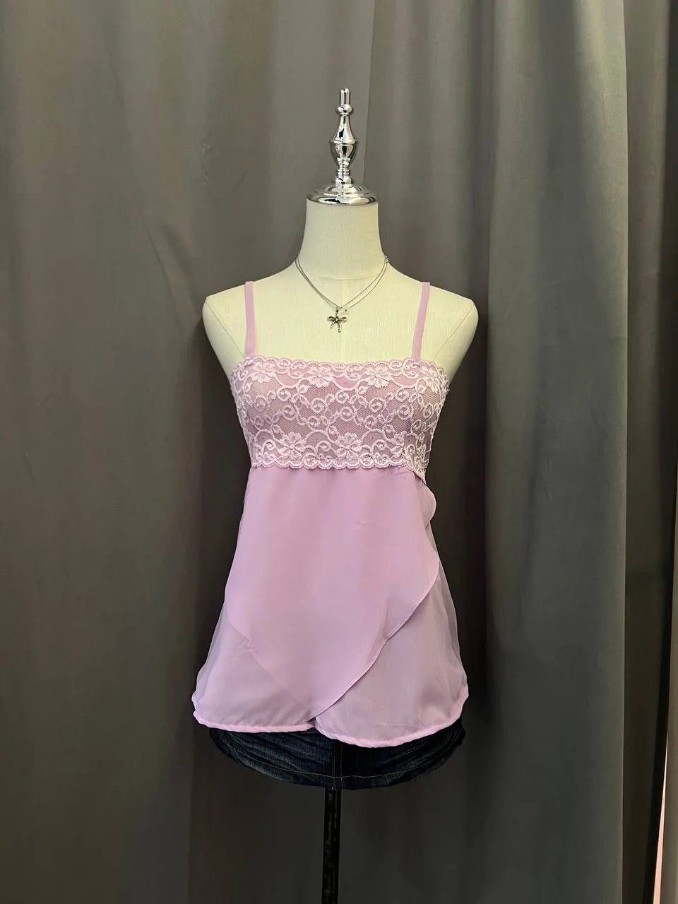 Purple Lace Mesh Cami 1