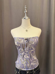 Purple Paisley Reworked Tube Top 1