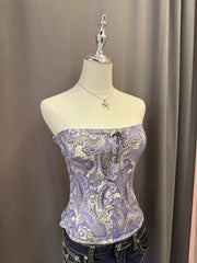 Purple Paisley Reworked Tube Top 2