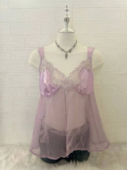 Purple Sheer with Satin Bust Cami 1