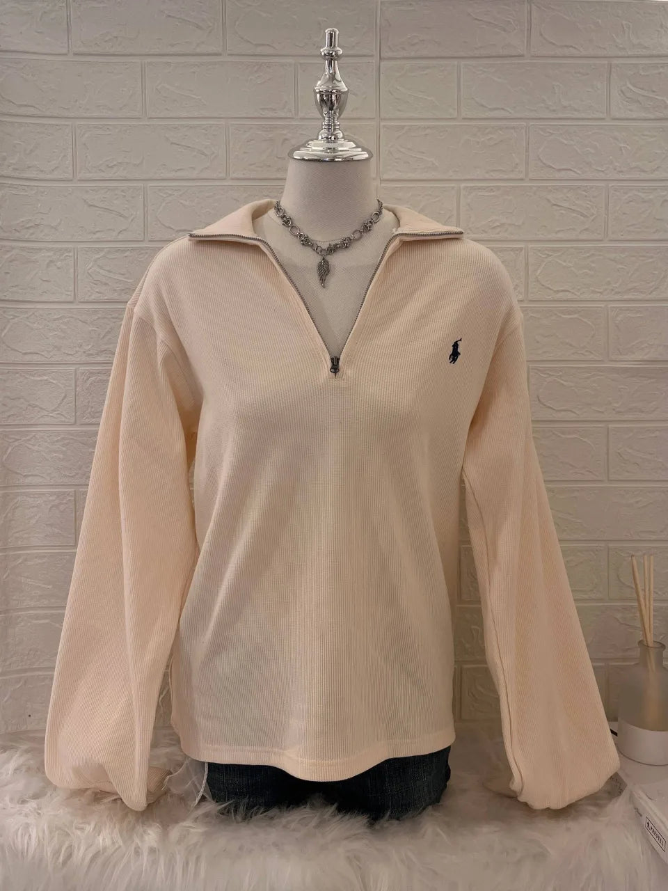 Ralph Lauren Cream Quarter-zip Pullover 1