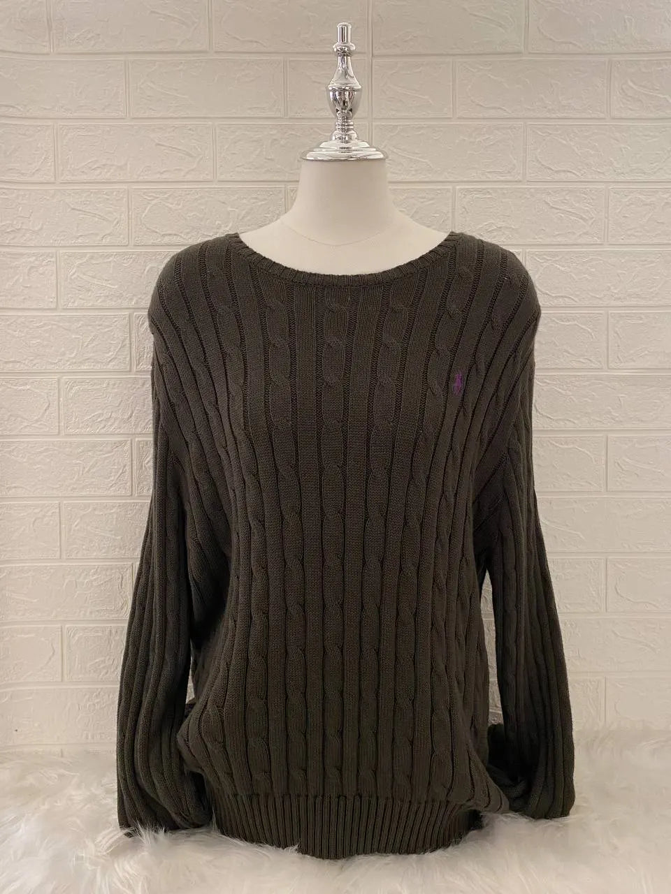 Ralph Lauren Moss Green Knit Jumper 1