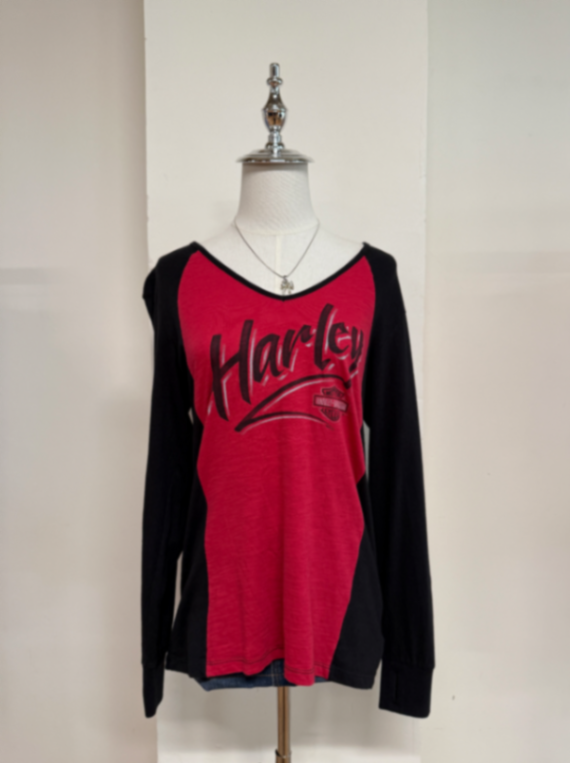 Red Black Harley Davidson Long Sleeve 1