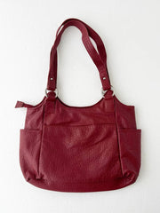 Red Braided Leather Shoulder Bag 2