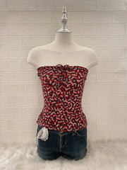 Red Dotted Tube Top 1