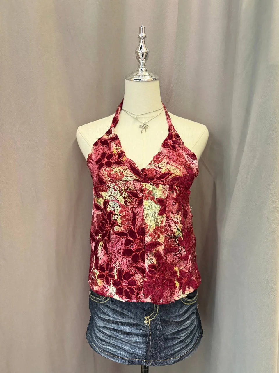 Red Sequined Halter 1