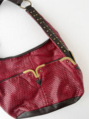 Red Woven Hobo Bag 3