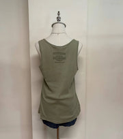 Sage Green Graphic with Rhinestones Harley Davidson Tank 3