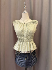 Sage Reworked Milkmaid Blouse 1