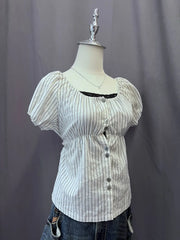 Stripe Babydoll Blouse 2