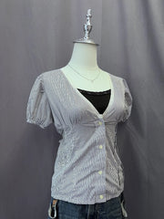 Stripe Babydoll Blouse 3