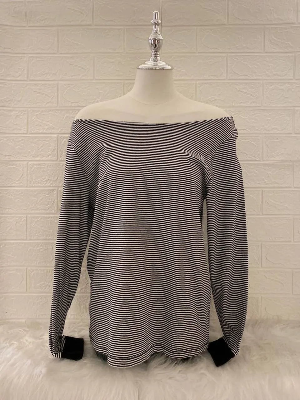 Stripe Off Shoulder Top 1