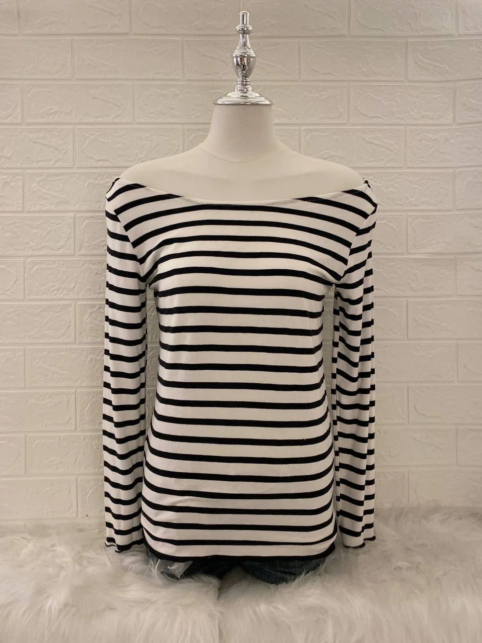 Stripe Off Shoulder Top 1