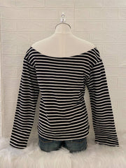 Stripe Off Shoulder Top 2