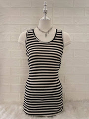 Striped Cream & Black Tank 1