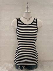 Striped White and Navy Tank 1