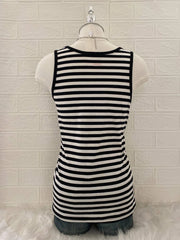 Striped White and Navy Tank 2