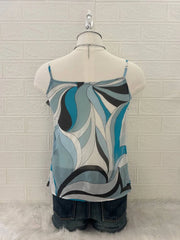 Teal Green Patterned with Ruffle Cami 2