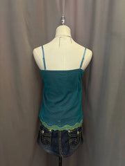Teal Sheer Cami with Gold Details 3