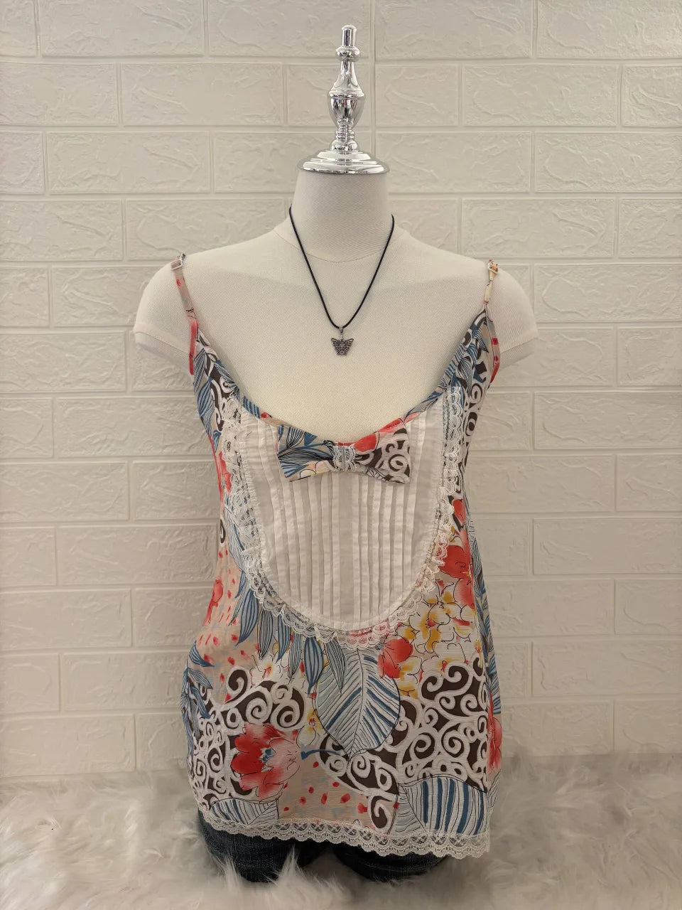 Tropical Print Bow Front Cami 1