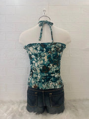 Turquoise Reworked Halter (2-way) 2