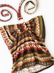 Warm Tone Aztec Print Halter 2