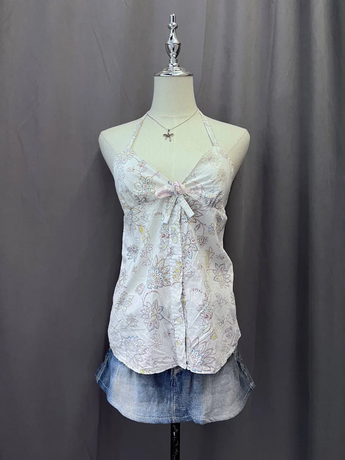 White Floral Halter 1