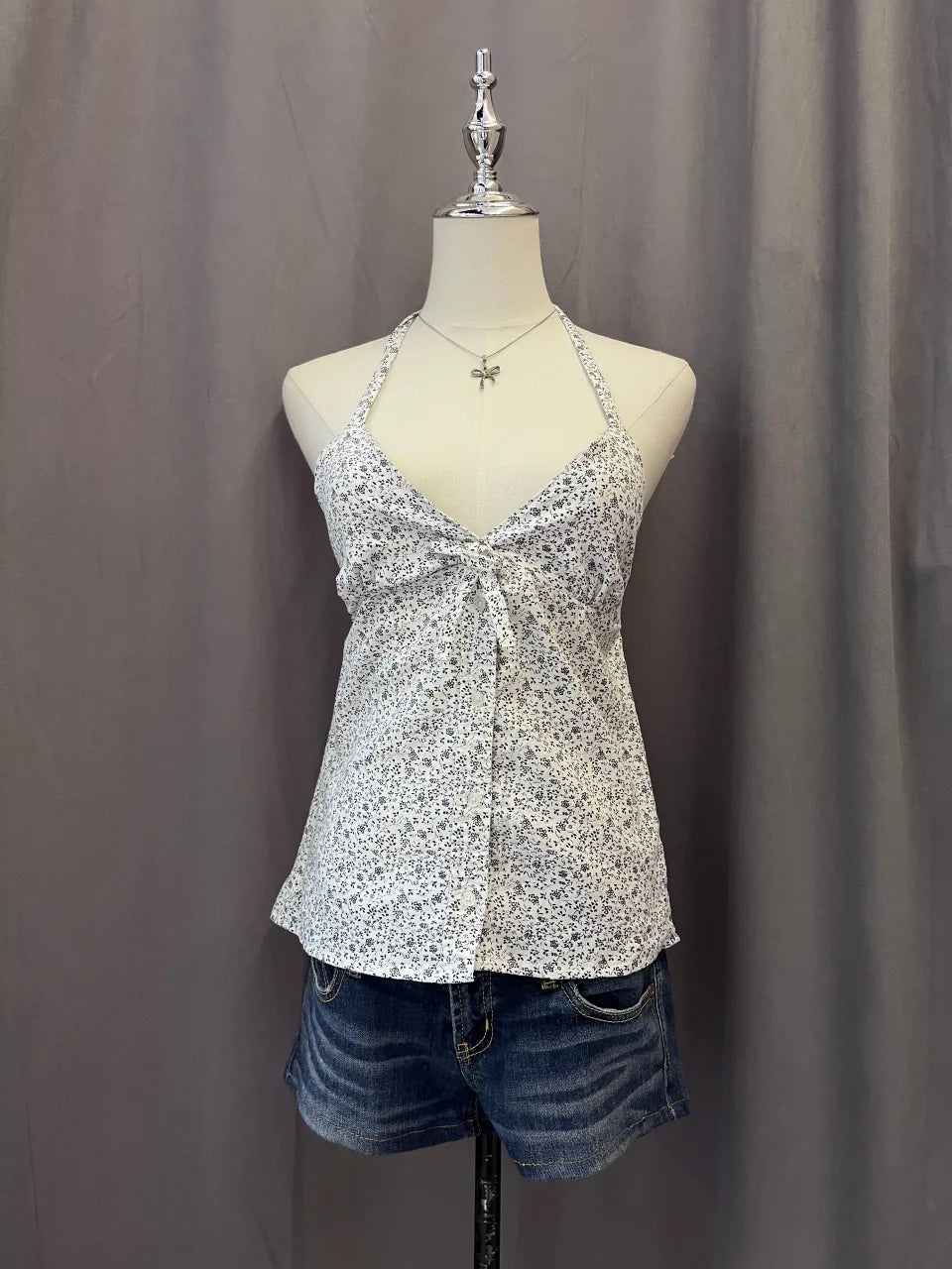 White Floral Halter 1