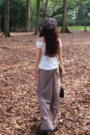 White Front Ruffle Reworked Babydoll Blouse 2