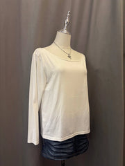 White Long Sleeve Off-Shoulder Top 2