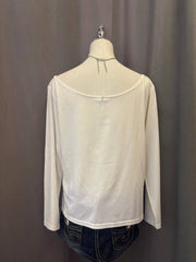 White Long Sleeve Off-Shoulder Top 3