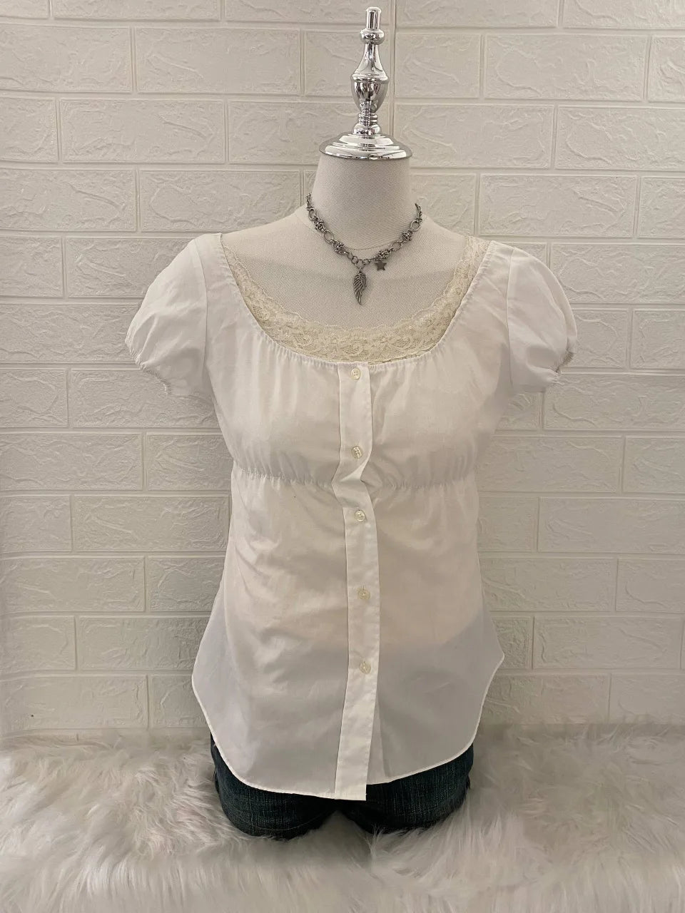 White Puff Sleeve Babydoll Top 1