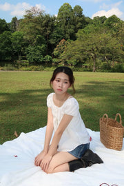 White Reworked Babydoll Blouse 3