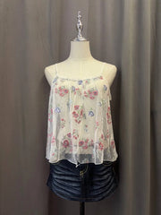 White Sheer Floral Cami 1