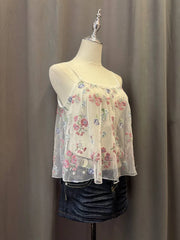 White Sheer Floral Cami 2