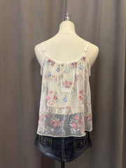 White Sheer Floral Cami 3