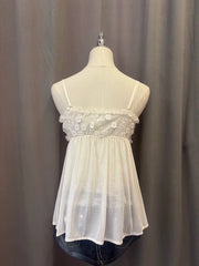 White Sheer Lacey Floral Cami 3